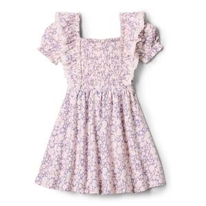 Amazon Essentials x Sofia Grainge Girls Floral Smocked Lace Dress Lavender 12M